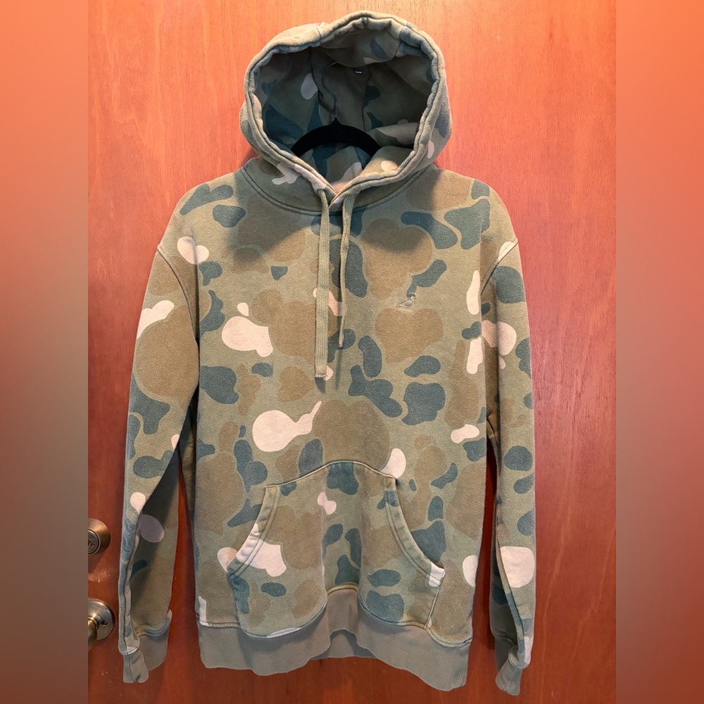 Staple Green and Beige Camouflage Hoodie Sz M